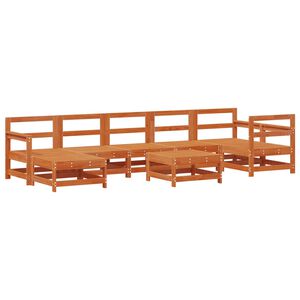 vidaXL Pihan oleskeluryhm&auml; 8 pcs Vahans&auml;vyinen Ruskea Massiivim&auml;nty