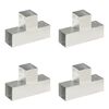 vidaXL Tolppaliittimet 4 kpl T-muoto galvanoitu metalli 91x91 mm