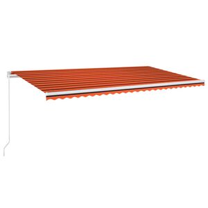 vidaXL Sis&auml;&auml;nkelattava markiisi LEDill&auml; 600x300 cm oranssiruskea