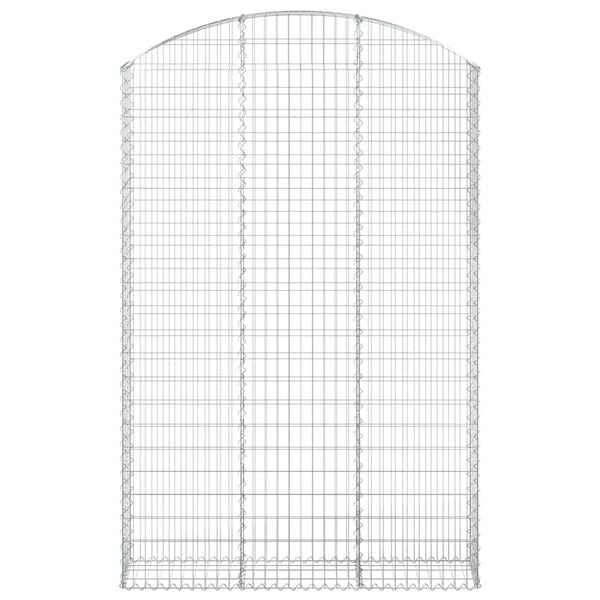 vidaXL Kaareva kivikori 150x30x220/240 cm galvanoitu rauta