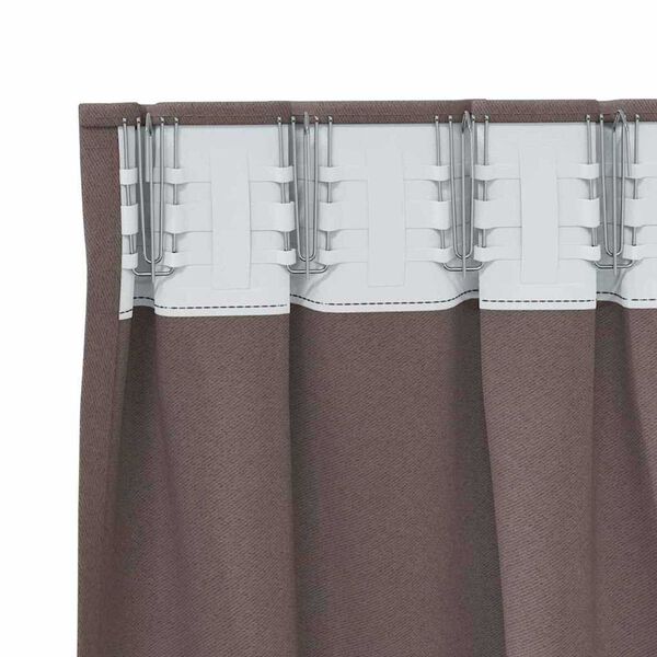 vidaXL Pimentävä verho renkailla 2 pcs Tumma ruskea 225 x 140 cm