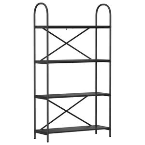 vidaXL Kirjahylly 4 tasoa 80 x 30 x 146 cm Tekninen puu Musta tammi.