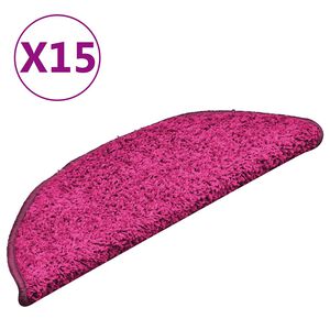 vidaXL Portaiden matot 15 kpl 56x17x3 cm vaaleanpunainen puolipy&ouml;re&auml;