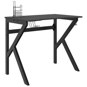 vidaXL Pelip&ouml;yt&auml; K-muotoisilla jaloilla musta 90x60x75 cm