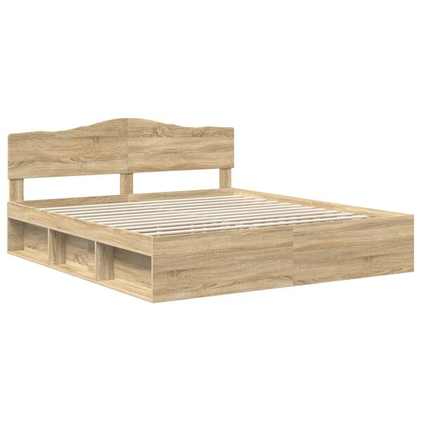 vidaXL S&auml;ngyn runko Sonoma 6FT Super King Size Massiivinen m&auml;nty