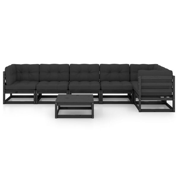 vidaXL 7-osainen Puutarhasohvasarja tyynyill&auml; t&auml;ysi m&auml;nty