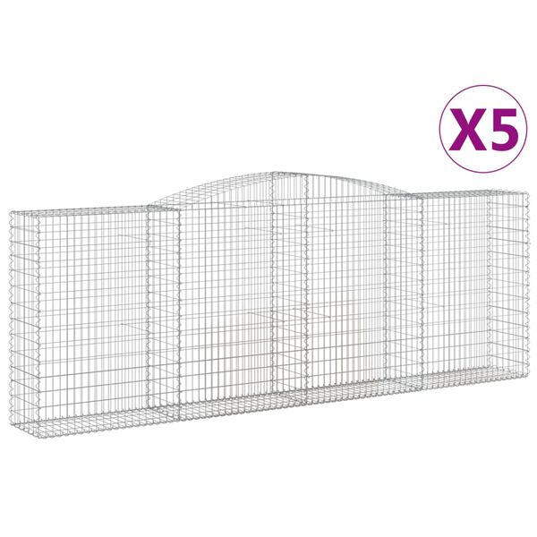 vidaXL Kaarevat kivikorit 5 kpl 400x50x140/160 cm galvanoitu rauta