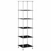 vidaXL 6-kerroksinen hylly musta 40x40x160 cm karkaistu lasi