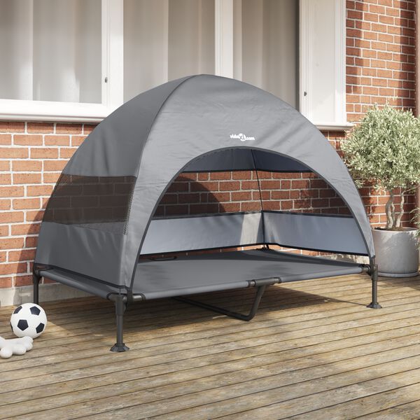 vidaXL Korotettu koiranpeti Vaaleanharmaa 127 x 81 x 108 cm