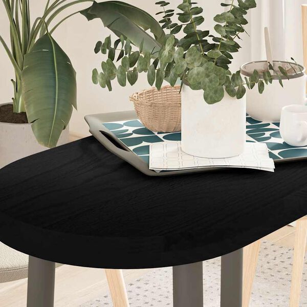 vidaXL P&ouml;yt&auml;levy Tummanruskea 80x40x4 cm Massiivipuu Tammi Soikea