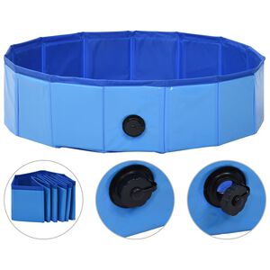 vidaXL Kokoontaitettava koiran uima-allas sininen 80x20 cm PVC