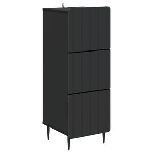 vidaXL Laatikkokaappi Musta 33 x 34,5 x 92 cm Tekninen puu