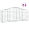 vidaXL Kaarevat kivikorit 8 kpl 200x50x80/100 cm galvanoitu rauta