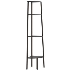 vidaXL 4-kerroksinen kulmahylly musta 45,5x31,5x150 cm
