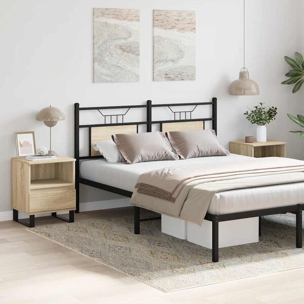 vidaXL Yöpöydät 2 kpl Sonoma-tammi 40x35x50 cm tekninen puu