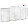 vidaXL Kaarevat kivikorit 17 kpl 300x30x120/140 cm galvanoitu rauta