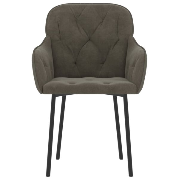 vidaXL Ruokatuolit 2 kpl tummanharmaa sametti