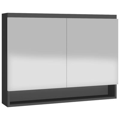 vidaXL LED kylpyhuoneen peilikaappi 80x15x60 cm MDF antrasiitti