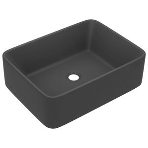 vidaXL Ylellinen pesuallas matta tummanharmaa 41x30x12 cm keraaminen