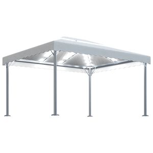 vidaXL Huvimaja LED-valonauhoilla 400x300 cm kerma alumiini