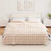 vidaXL Tekoturkki J&auml;niksen Peitto 4 pcs Beige 240 x 270 cm Polyesteri