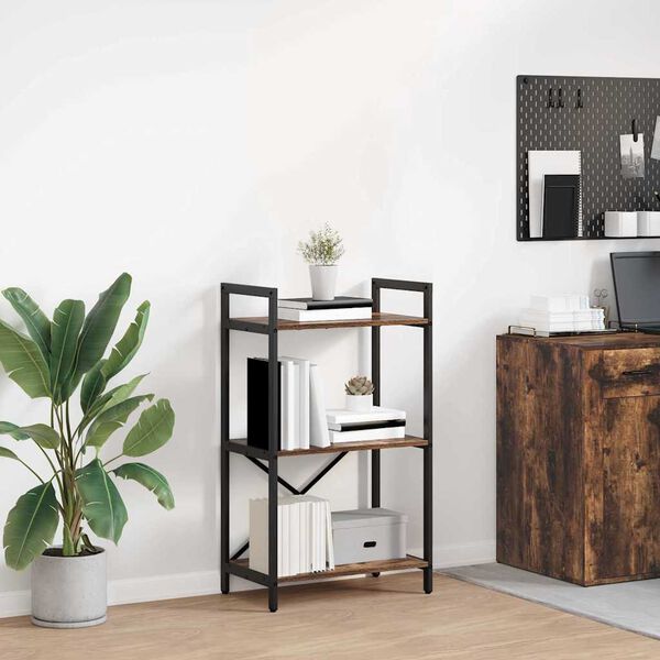 vidaXL Kirjahylly Savup&auml;hkin&auml; 56 x 34 x 96 cm Tekninen puu