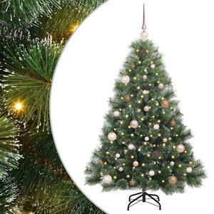 vidaXL Tekojoulukuusi 150 LED-valoilla Vihre&auml; 150 cm PE ja PVC