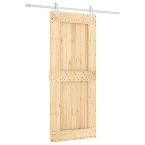 vidaXL Liukuovi 85 x 210 cm Massiivinen m&auml;nty (k&auml;sittelem&auml;t&ouml;n)