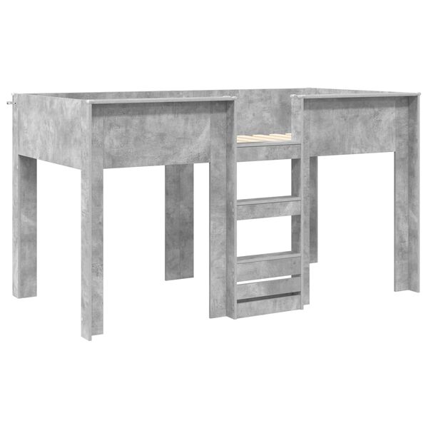 vidaXL Kerross&auml;nky Lapset Betoni Harmaa 100 x 200 cm Tekninen puu