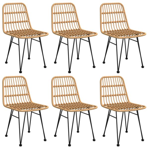 vidaXL 7-osainen Ulkoruokailuryhm&auml; polyrottinki