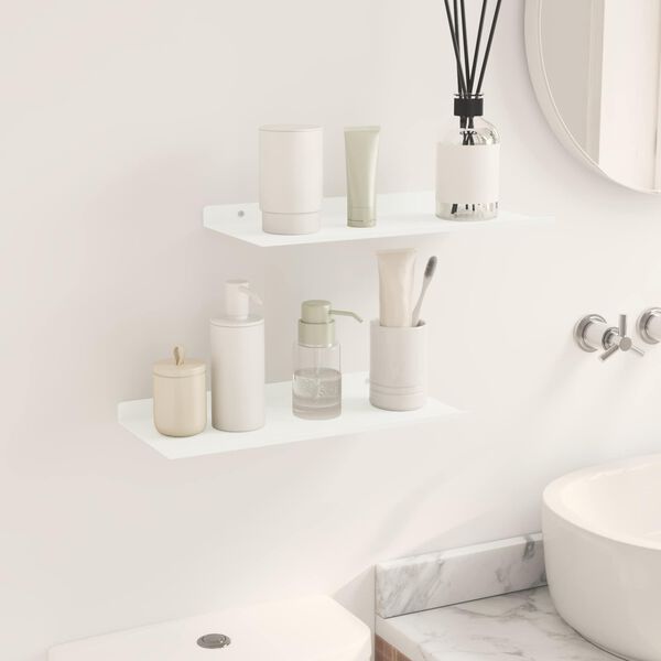 vidaXL Kelluva hylly 2 pcs Valkoinen 40 x 18 x 2,5 cm Ter&auml;s