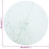 vidaXL Pöytälevy valkoinen Ø40x0,8 cm karkaistu lasi marmorikuvio