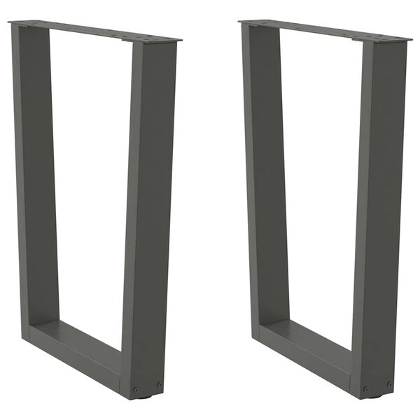 vidaXL Ruokapöydän jalat V-muotoiset 2 kpl antrasiitti 60x(72-73,3) cm teräs