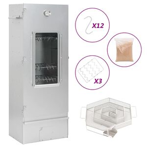 vidaXL BBQ Savustinuuni kylm&auml;savustingeneraattorilla galvanoitu ter&auml;s