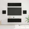 vidaXL TV-tasosetti Sein&auml;kiinnitett&auml;v&auml; 6 pcs Musta tammi Tekninen puu