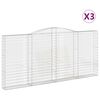 vidaXL Kaarevat kivikorit 3 kpl 400x30x180/200 cm galvanoitu rauta