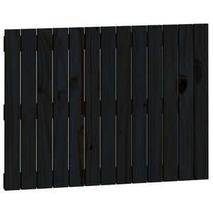 vidaXL Sängynpääty seinälle musta 82,5x3x60 cm täysi mänty