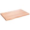 vidaXL Sein&auml;hylly vaaleanruskea 80x50x(2-4) cm k&auml;sitelty t&auml;ystammi