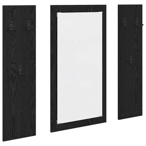 vidaXL Sein&auml;lle asennettava takkihylly Musta tammi. 96 x 1,5 x 90 cm