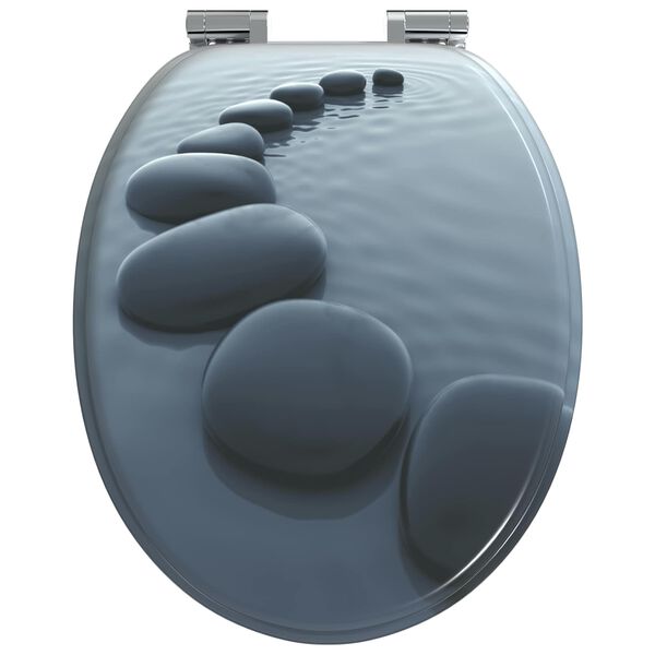 vidaXL Pehmoviimeinen WC-istuin Harmaa 44 x 38 cm MDF-levy