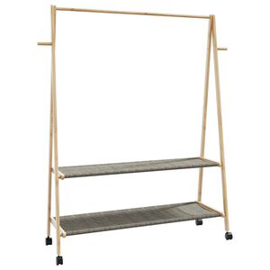 vidaXL Vaateteline hyllyill&auml; ja py&ouml;rill&auml; 132x45,5x155,5 cm bambu