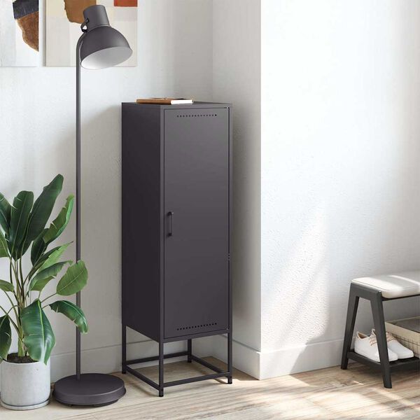 vidaXL Kaappi musta 36x39x123 cm teräs