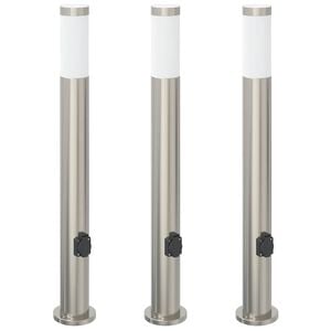 vidaXL Pollarivalaisimet pistorasialla 3 kpl 80 cm ruostumaton ter&auml;s IP44