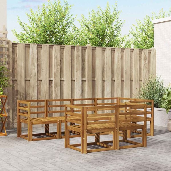 vidaXL Ulkosohvakokoelma 7 pcs Luonnollinen Tihe&auml; akasiapuu