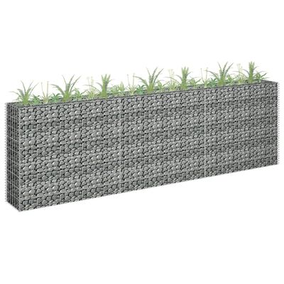 vidaXL Korotettu kivikori/kukkalaatikko galvanoitu teräs 270x30x90 cm