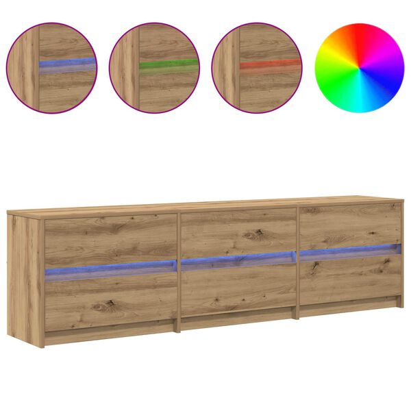 vidaXL TV-yksik&ouml;t 2 pcs Artisan tammi 180 x 34 x 50 cm Tekninen puu