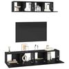 vidaXL TV-tasosetti Sein&auml;kiinnitett&auml;v&auml; 4 pcs Musta tammi. Tekninen puu