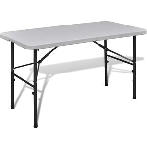 Kokoontaitettava Puutarhap&ouml;yt&auml; 122 cm HDPE Valkoinen