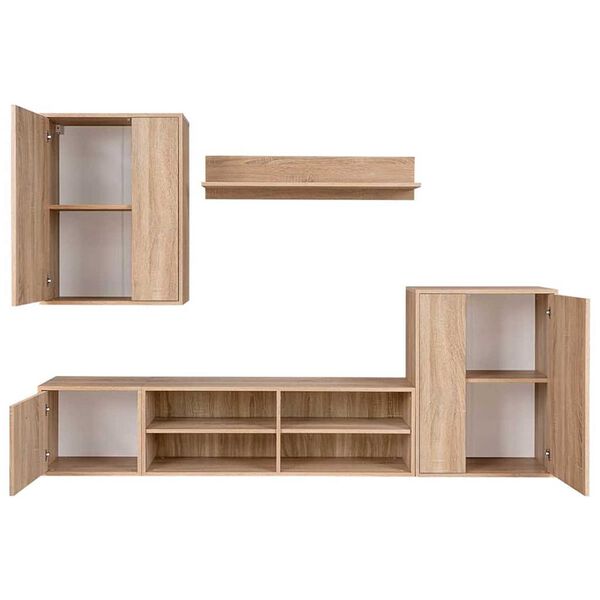 vidaXL TV-tasosetti 5 pcs Sonoma tammi 221 x 30 x 80 cm Tekninen puu