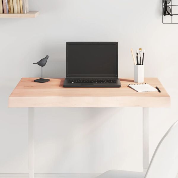 vidaXL Pöytälevy 80x50x(2-6) cm käsittelemätön täysi puu elävä reuna